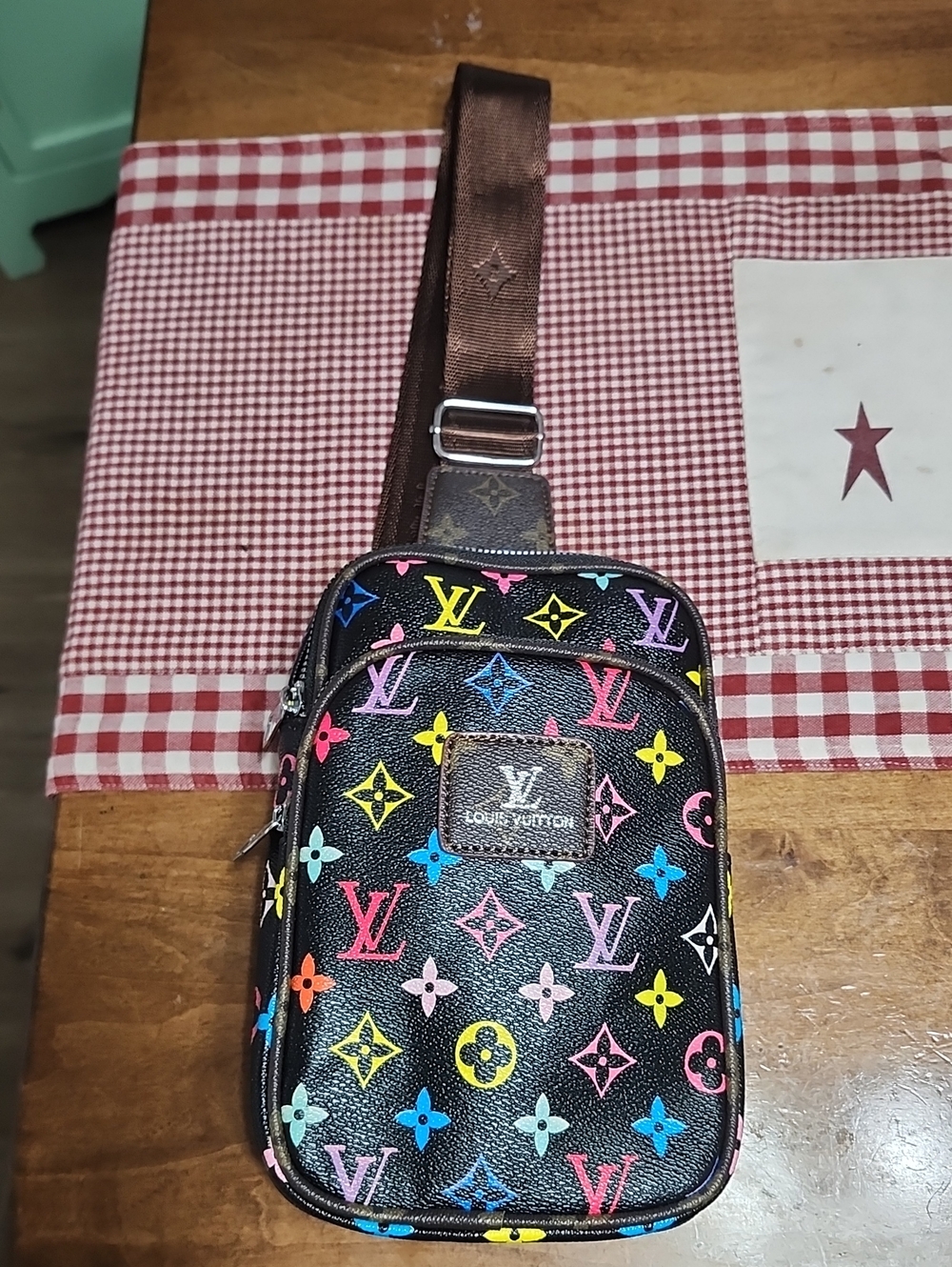 Fashion Black Multicolor Monogram Sling Bag
